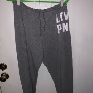 Pink Victoria Secret’s love pinkgrey/white pants